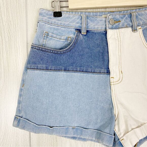 PacSun | High Rise Patch Work Denim Mom Shorts Size 29 - Picture 4 of 10